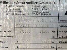Schwarzmüller jednostranný vyklápač 72m3 VIN 832